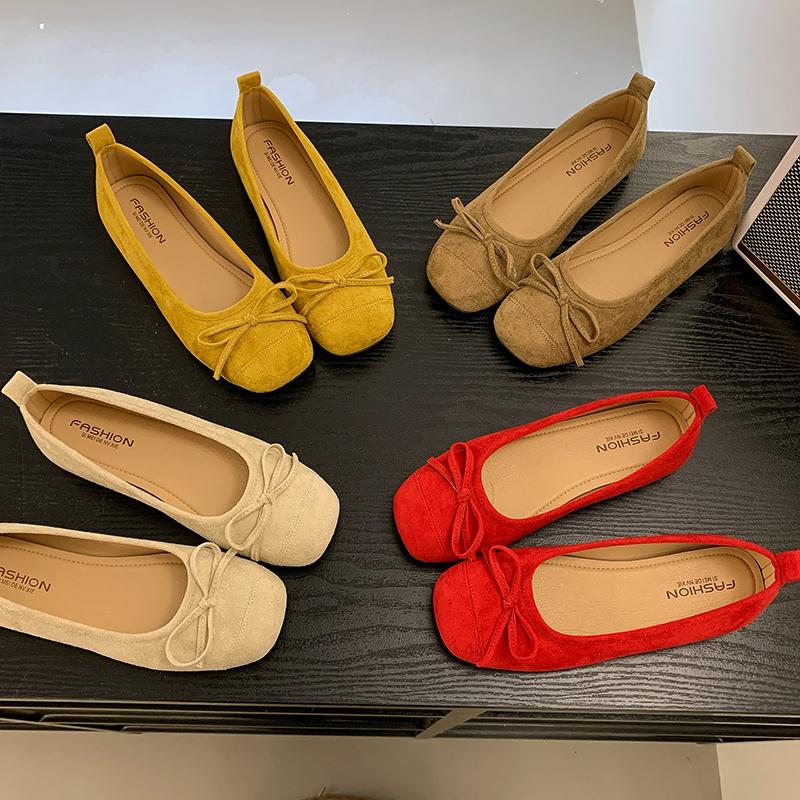 New Women's Flat Shoes Silver Bow Soft Bottom Non-slip Ballet Shoes High-end Luxury Elegant Lady Shoes Zapatos Mujer