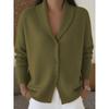 Damen S Strick Cardigan V-Ausschnitt Knopf Langarm Locker Faul Stil Einfarbig Pullover