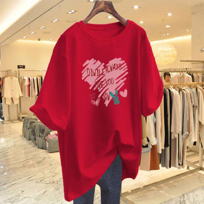 White Cotton Short-sleeved T-shirt Women's Ns Tide 2025 New Large-size Women's Clothing Summer Loose Belly Cover Half-sleeved Top
