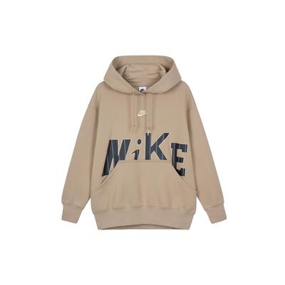 Felpa da donna casual a maniche lunghe con cappuccio e lettere, vintage americana, cachi FV3977247