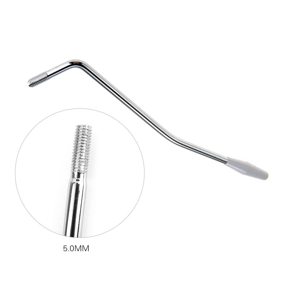 5mm Electric Guitar Thread Single Tremolo Arm Crank Handle with 3 Tip Caps for Single Tremolo System Silver