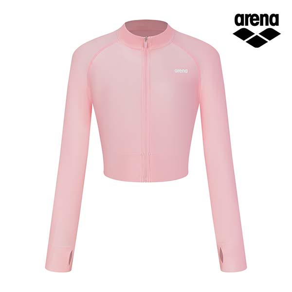 Alena New Wave Leisure Crop Zip-Up Rash Guard A4Bl1Qr42Pnk