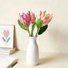 Artificial King Protea Flowers Lifelike Tropical Floral Arrangements Faux Protea Cynaroide with Stem for Wedding Centerpiece Home Office Table Decor