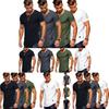 Herren Slim Fit Rundhals Kurzarm Muskelshirt T-Shirt Aus Weichem Atmungsaktivem Stoff