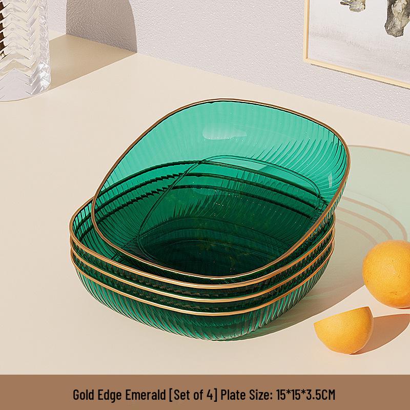 Elegant Transparent Vinegar and Snack Dish - Food Grade Plastic Plate for Dipping Sauces