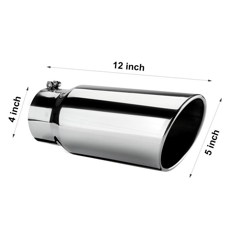 Punct final de evacuare universal 4 inch intrare 5 inch ieșire Lungime 12 inch Tub de eșapament Anti-coroziv Mașină Gât drept de eșapament