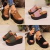 Summer Womens One Word Slides With Thick Pu Upper And Rubber Sole For Casual Wear