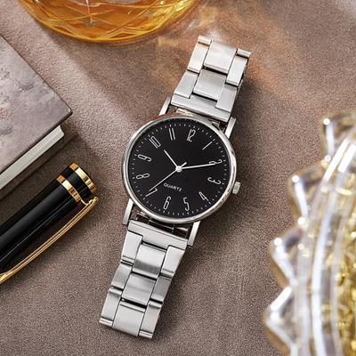 Heren Dress Watch Ronde Wijzerplaat Roestvrijstalen Band Quartz Polshorloge Elegant Analoog Horloge voor Casual of Formele Gelegenheden