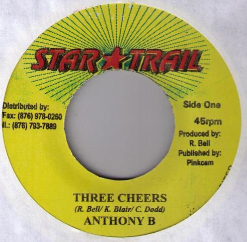7inch Record ANTHONY B - Three Cheers NONE Star Trail 2002 Jamaica Reggae, Ska & Dub Used