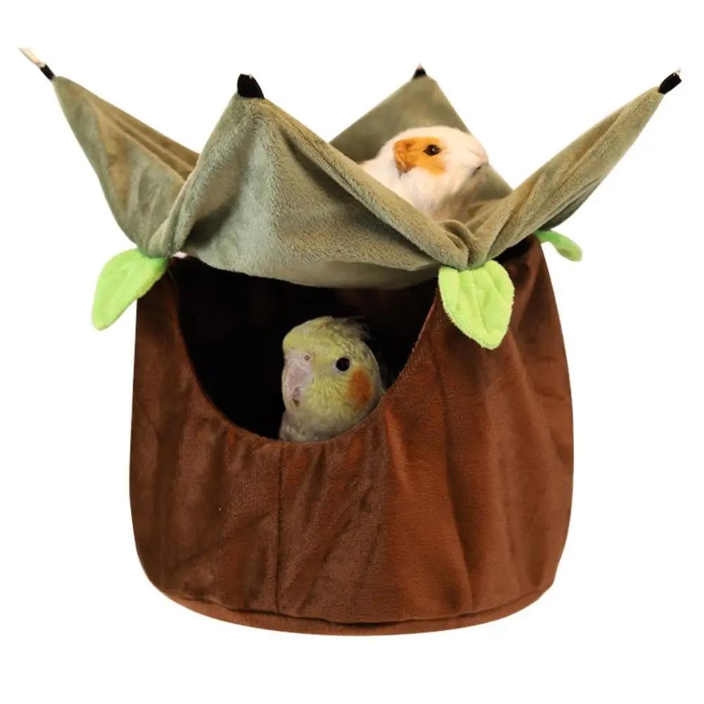 Sleeping Bed Hanging Hammock Bird Nest Hut Tent Bed Bird House Parrot Travel Nest Hanging Cave Winter Warm Small Bird Cage