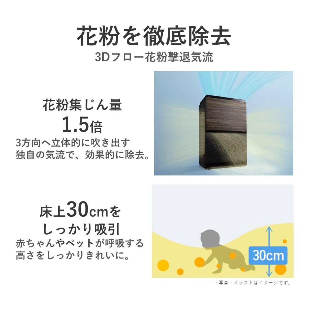 Panasonic Humidifying Air Purifier, Nanoe X 9.6 Trillion, ECONAVI, 3D Flow Pollen-Repelling Airflow, Powerful Pollen Absorption, Fits Up To 31 Tatami 