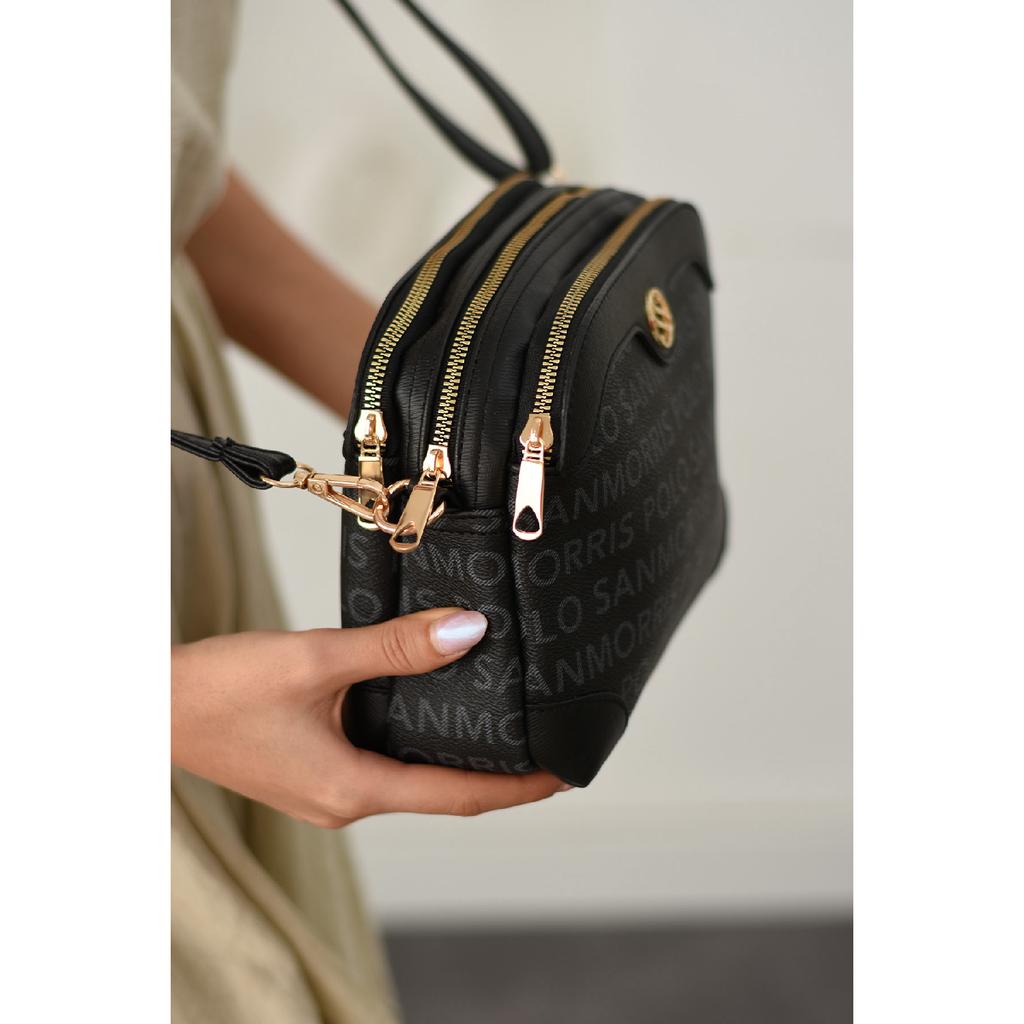 Verstellbare Schulter- und Umhängetasche für Damen mit Kreuzriemen und 4 Fächern