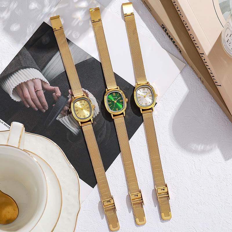 Damenuhr Ovales Zifferblatt Quarzuhr Verstellbares Armband Armbanduhren