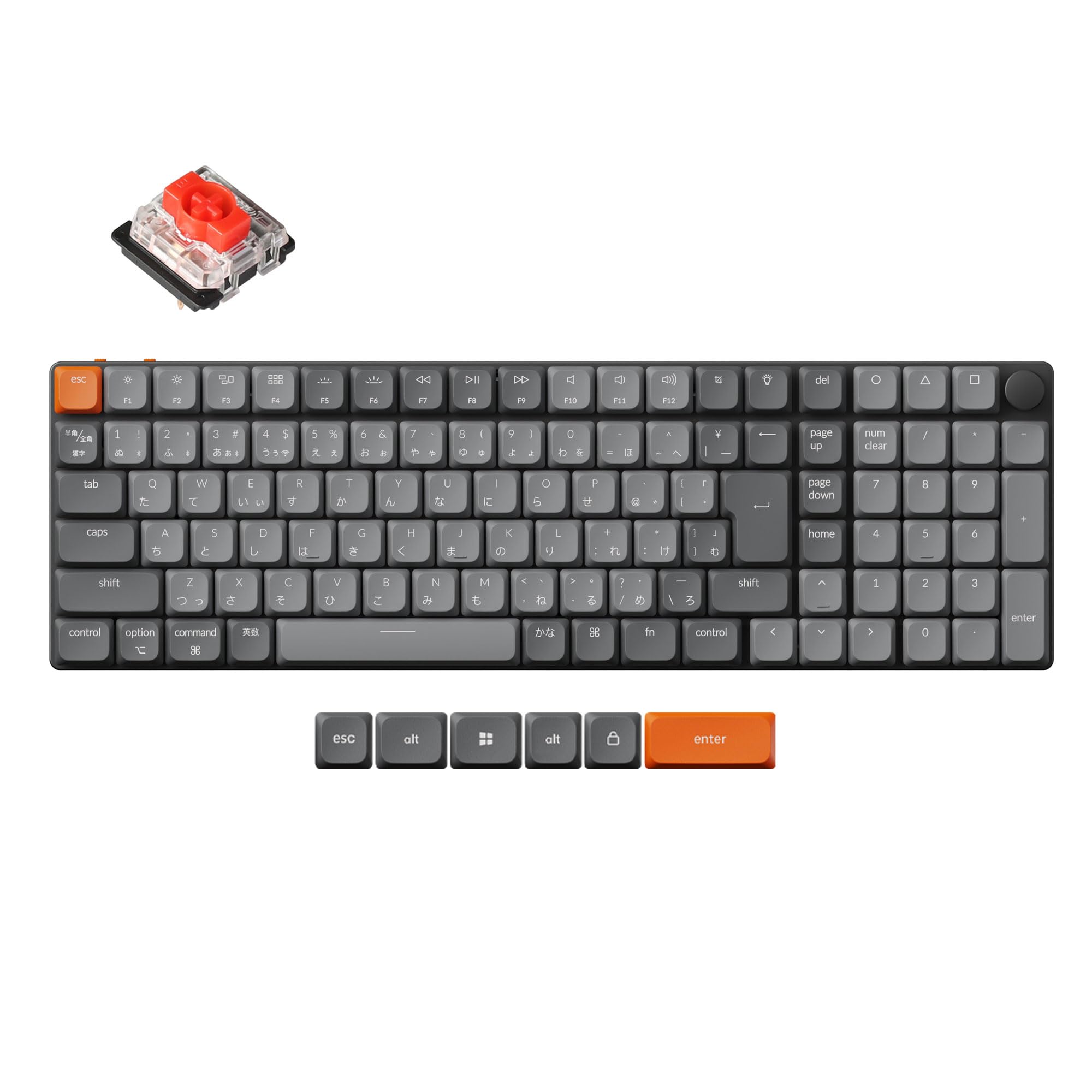 

Keychron K17 Max QMKLauncher compatible wireless custom mechanical keyboard, 2.4GHBluetoothwired compatible, JIS layout, White LED light, low profile