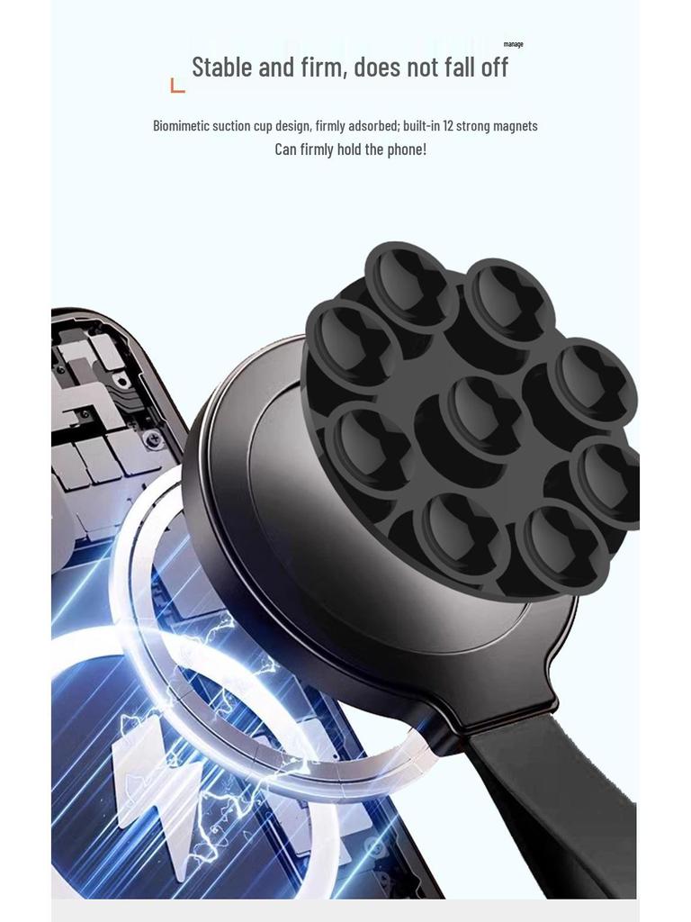 Silicone Suction Magnetic Phone Holder for Bathroom or Glass Walls