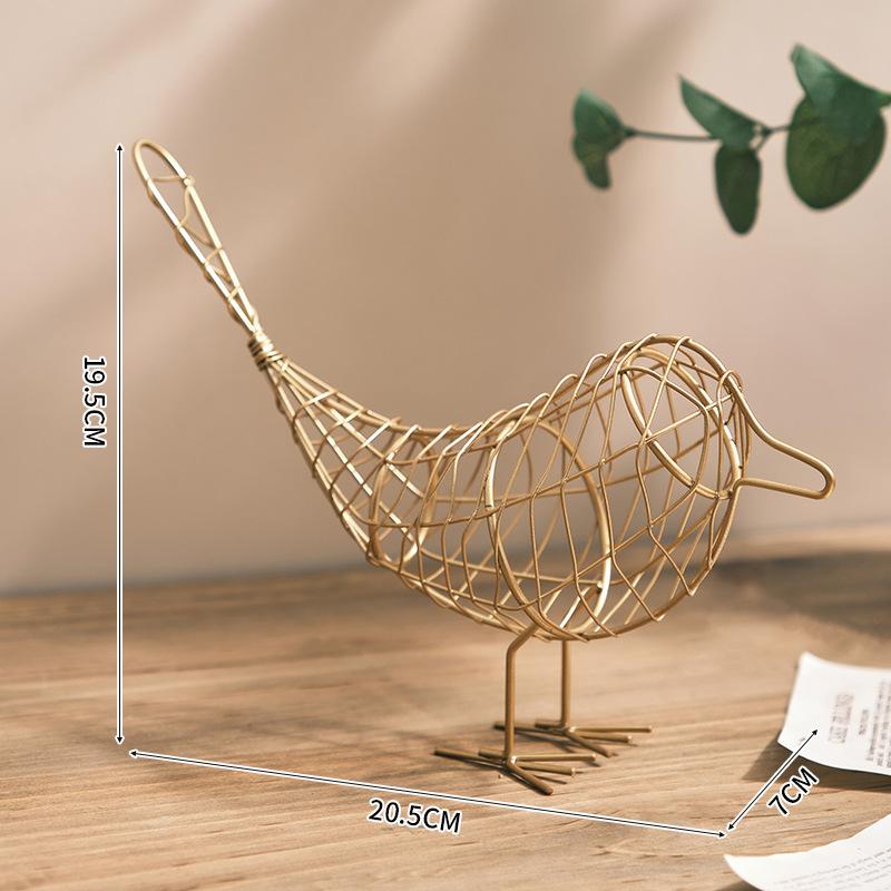 1Pc Iron Little Bird Statue Modern Design Animal Figurine Home Office Decoration Craft Home Decoration Accessories