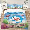 Doraemon Adventure Print 3Pcs Bedding Setduvet Cover With 2 Bedropillowcase Home Birthday Gift