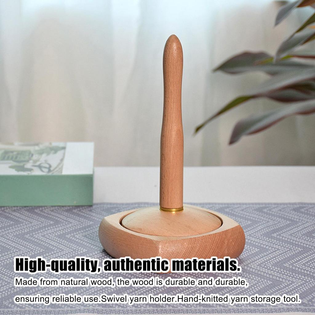 Yarn Holder Weaving Spinner Tool Portable Wooden Yarn Holder for Winding Home Studio Workplace Weaving Hobby Handcrafting