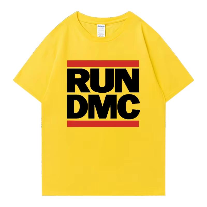 2026 Summer Hot Sale RUN DMC Graphic Print Crew Neck T-shirt Men Women Printed Casual Outdoor Cotton T-shirt Cotton Gothic Round T-shirt