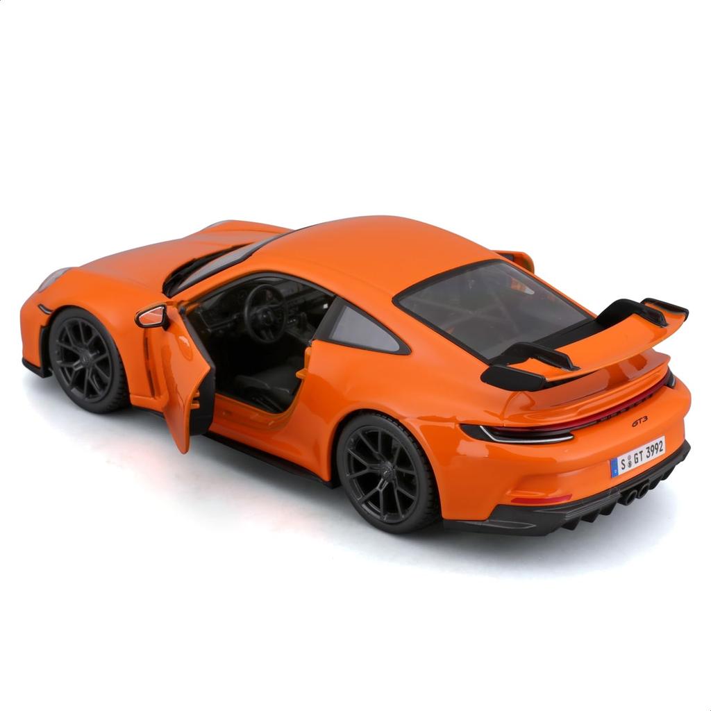 Bburago 1/24 Scale Porsche 911 (992) GT3 2021 Orange / Diecast Model Car, Finished Product, 18-21104 OG