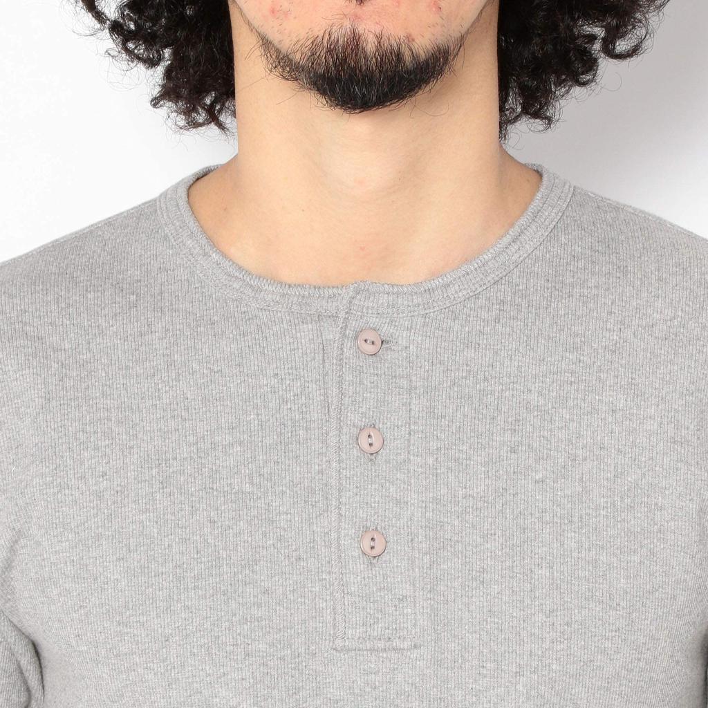 Avirex Daily Rib Henley Neck Tee (Antibacterial and Odor Resistant) Men's Size L, Size 6153482, Black