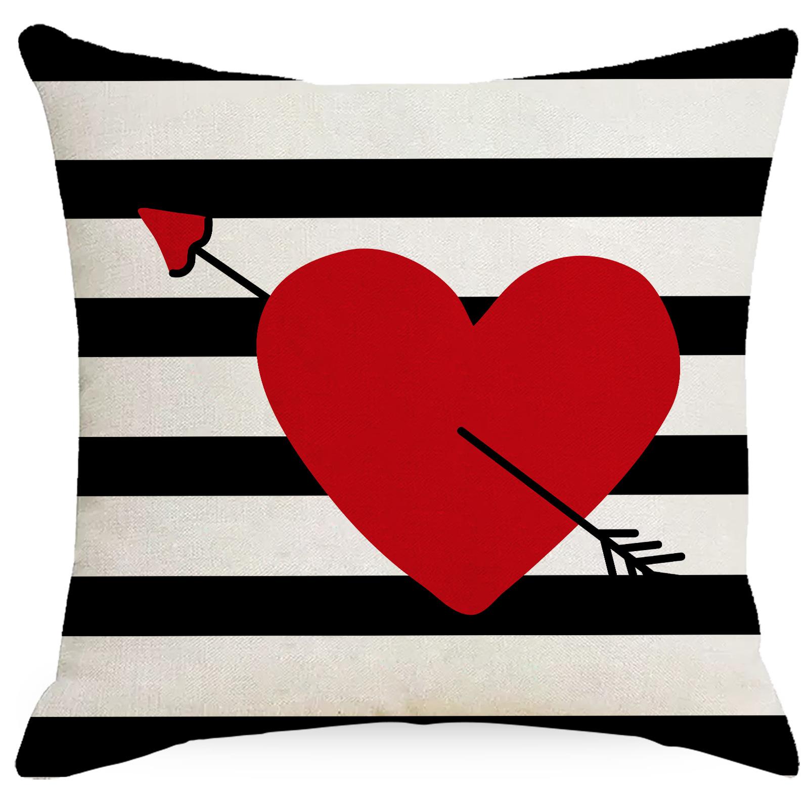 Nordic Valentine S Day Pillow Case Love Cupid Simple Letter Print Linen Sofa Pillow Case Premium Durable Quality 45 * 45Cm without pillow core