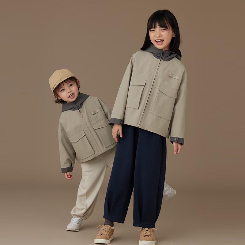 Hachikis Kids Green 3-Proof Hooded Windbreaker 130