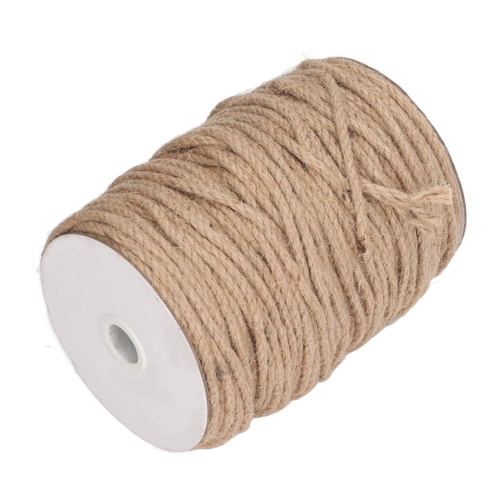 4MM 3 Strand Rope 100m Natural Decoration Hemp Jute Twine String for Artworks Gardening Decorating