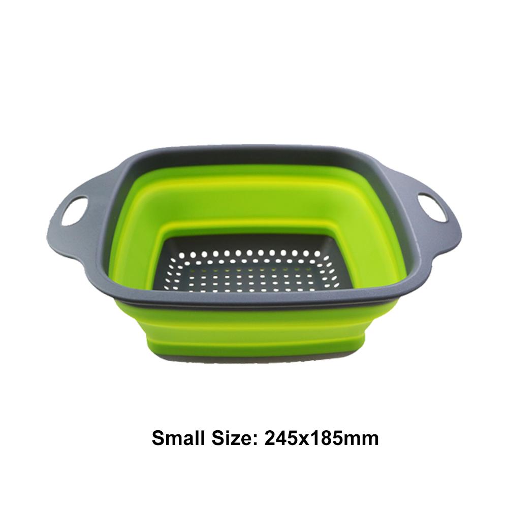 

1Pc 2in1 Silicone Folding Drain Fruit Vegetable Washing Basket Foldable Strainer Collapsible Drainer Kitchen Storage Tool Dish