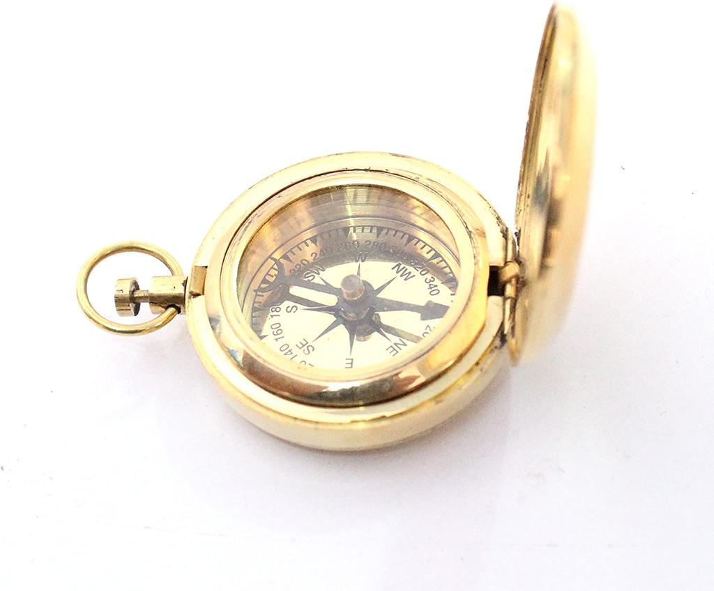 Nautical Collectible Retro Style Compass Decorative Gift Item Brass Finish Compass (Brass Finish)