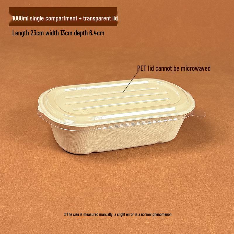 Eco-friendly Three-Compartment Disposable Bento Box – Microwaveable Paper Lunch Container for Salads and Light Meals