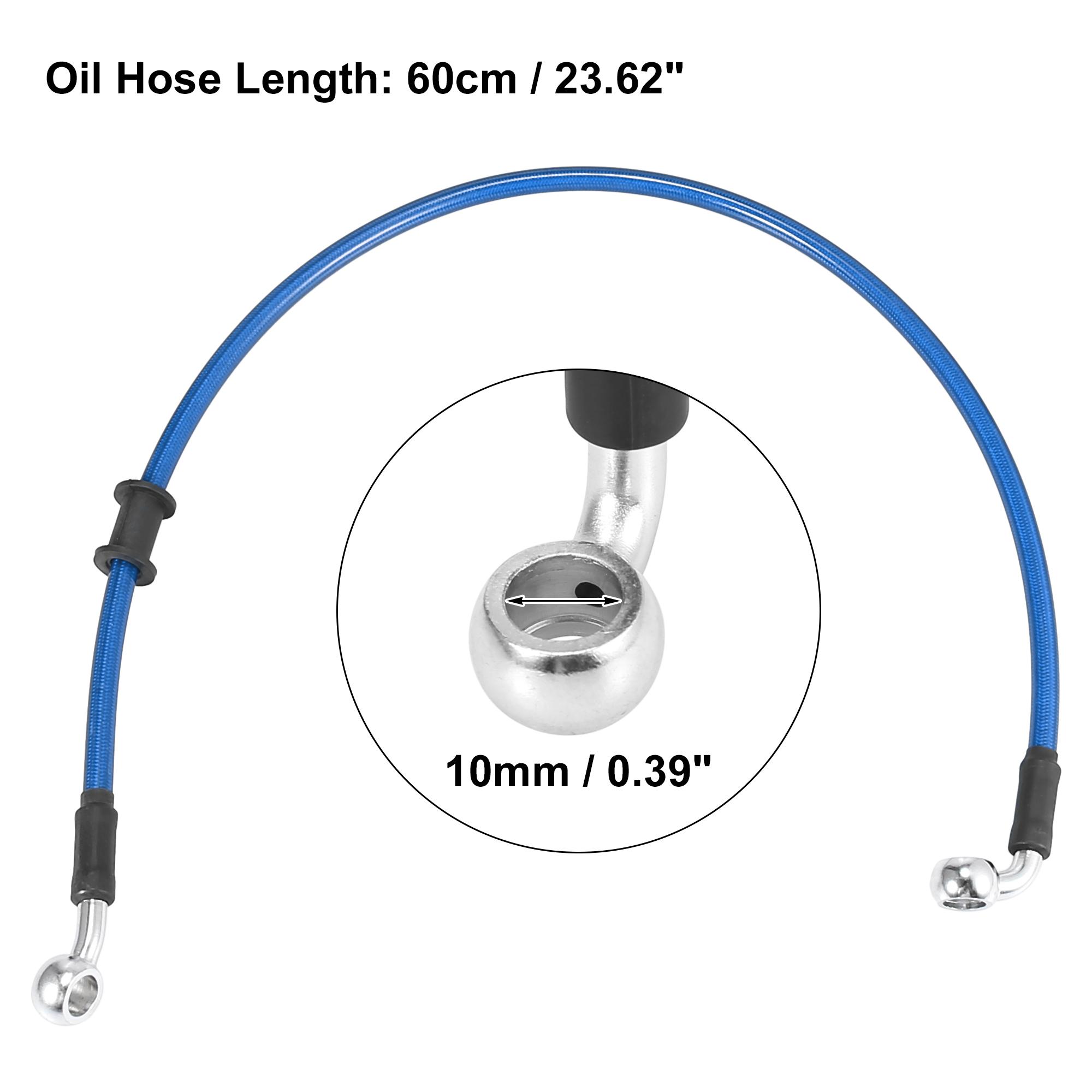 Motoforti Universal 40cm Motorcycle Brake Clutch Oil Hose Line Pipe Blue Hydraulic Reinforced Stainless Steel Braided Hose 60cm