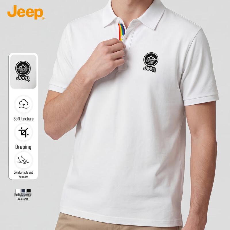 Jeep Herren-Poloshirt mit kurzen Ärmeln aus Seidenmischung