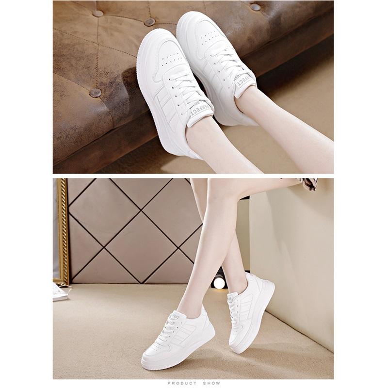 Women White Chunky Platform Sneakers Casual Athletic Skate Shoes