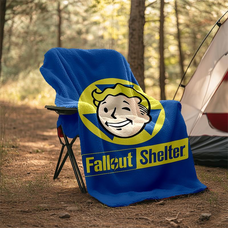 1pc NUKA-BOMBS Fallout1 Theme Blanket - Digital Print, Polyester, Cozy for All Seasons, Perfect for Outdoor, Camping, and Travel