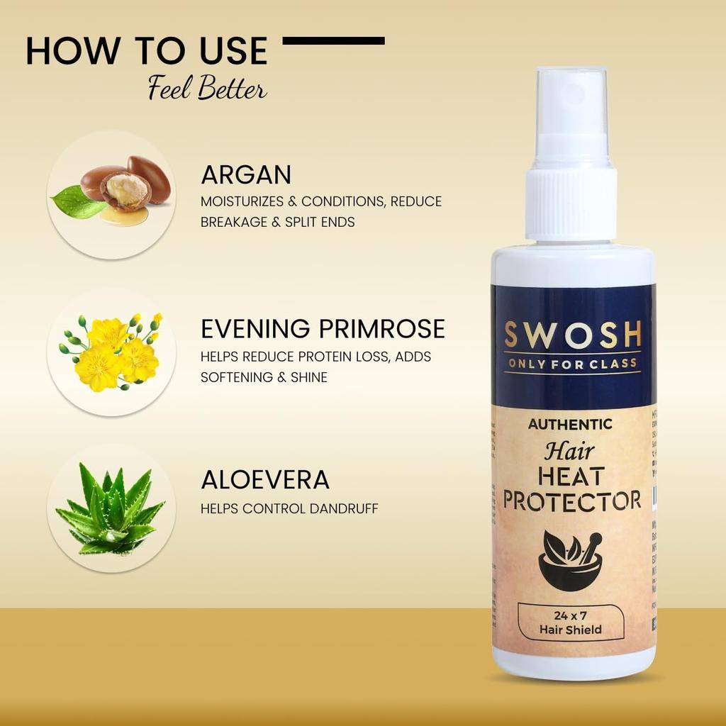 Heat Protection Spray for Hair (100 Ml), Hair Heat Protector Spray, Swosh