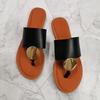 Fashion Women Leather Summer Sandals Shoes Retro Design Thin Straps Open Toe Beach Slides Flat with Plus Size 41 Female Footwear