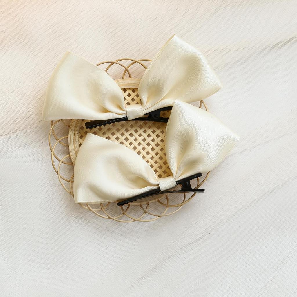 Child’s No-Damage Bow Hair Clips – Sweet Cloth-Covered Princess Accessories
