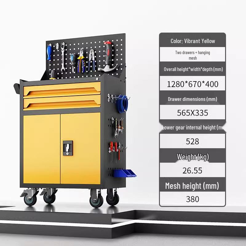 Heavy-duty Multi-layer Mobile Auto Repair Trolley with Drawers