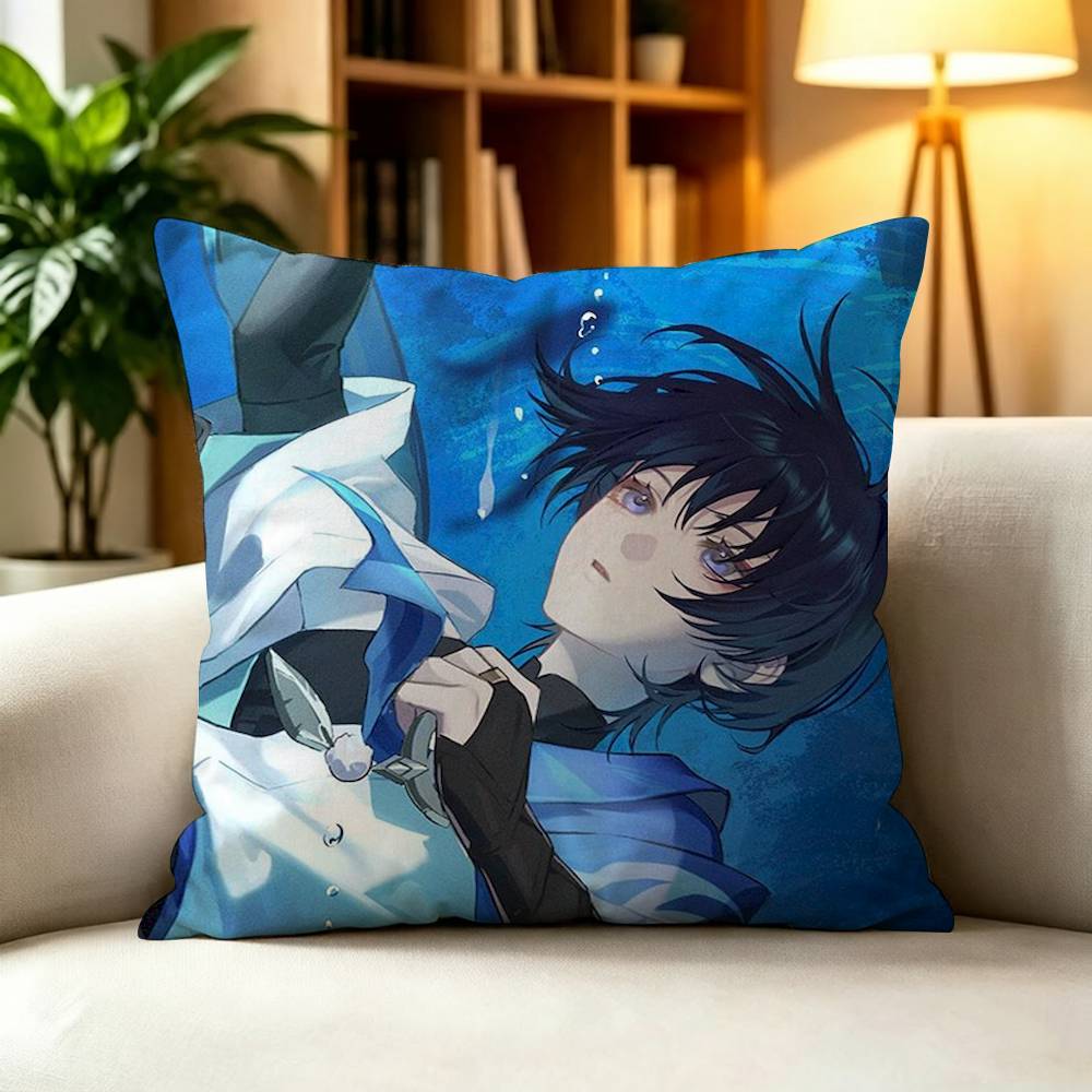 Popular Game Genshin Cool Wanderer Square Double-Sided Printed Pillow Case Sofa Cushion Cover Bedroom Bedside Decor