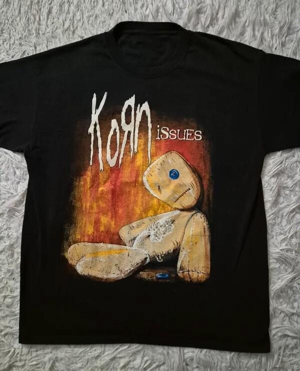 HOT Korn Issues Album T-Shirt  Unisex Cotton Black T-shirt Size S-5XL Unisex T-Shirt L