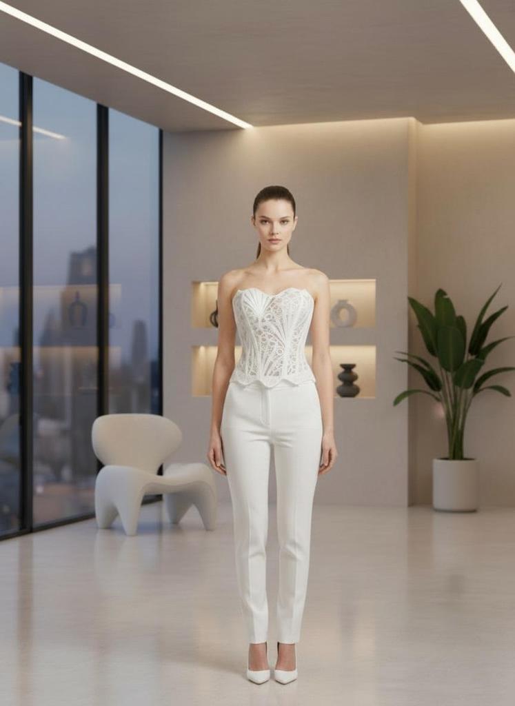 European Royal Court Style Lace Bustier - Body Shaping Mesh Top