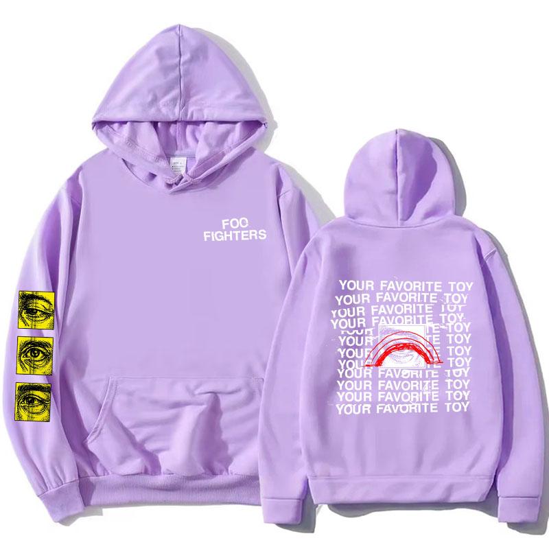 

Foo Fighters Your Favorite Toy Hoodies Fleece Long Sleeve Male Hooded Sweatshirts Rock Band Design Graphic Merch XS