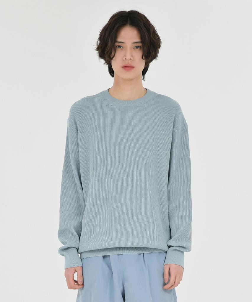 Beulaunyadeu High Density Crewneck Knit, Blue Gray