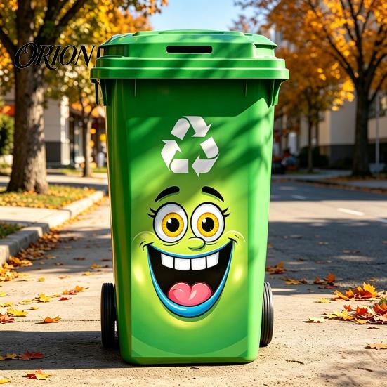 Cartoon Expression Stickers for Garbage Bins Funny Trash Can Sticker, Cute Big Eye Decorative Removable PVC Recycling Adhesive Label, Waterproof Decal