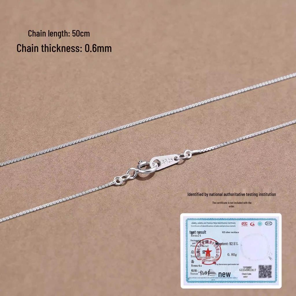 925 Sterling Silver Plain Chain Necklace for Women and Men - Thin, Choker Style, No Pendant