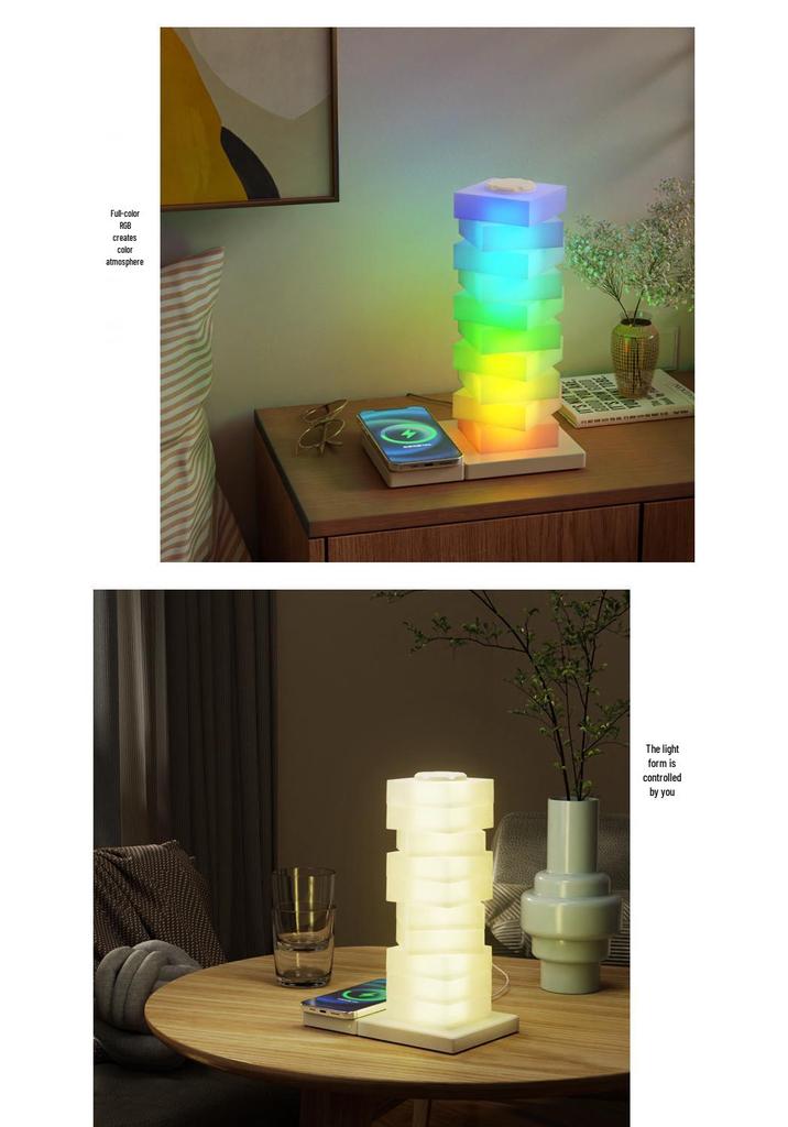 Multifunctional DIY Colorful Atmosphere Lamp with Wireless Charging