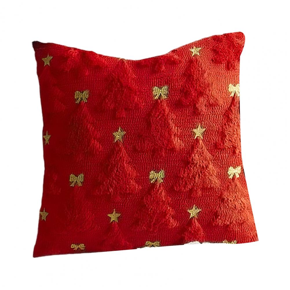 Christmas Pillow Cover 18x18 Holiday Throw Pillowcase Festive Christmas Plush Pillow Cover for Sofa Bedroom Room Decor