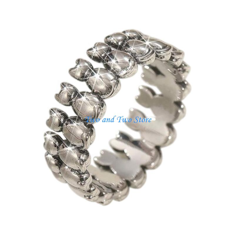 HX6F Finger Rings Adjustable Open Rings Alloy Texture Suitable for Wedding Parties CN