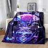 1pc Rose Printing Lightweight Flannel Blanket, Comfortable and Warm Blanket, for Camping Sofa Bed and Couch Office, Suitable for Gift Blanket